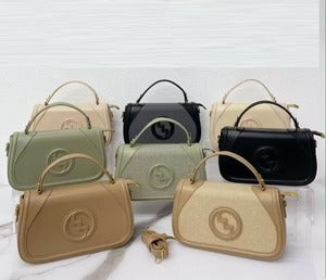 Textured Top-Handle Shoulder Bag